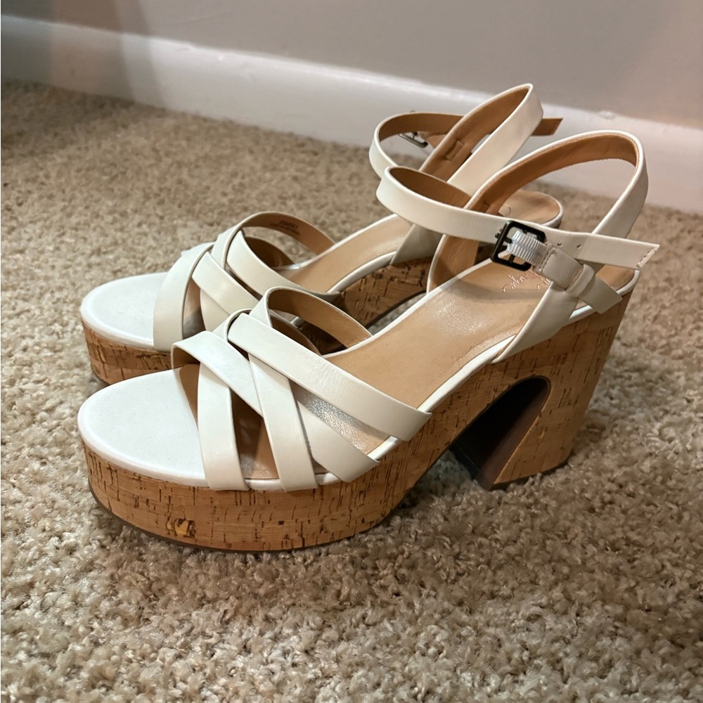 Elegant Cream Platform Sandals